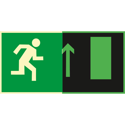 Знак E11 Направление к эвакуационному выходу прямо (Фотолюминесцентный Пленка 150 x 300)